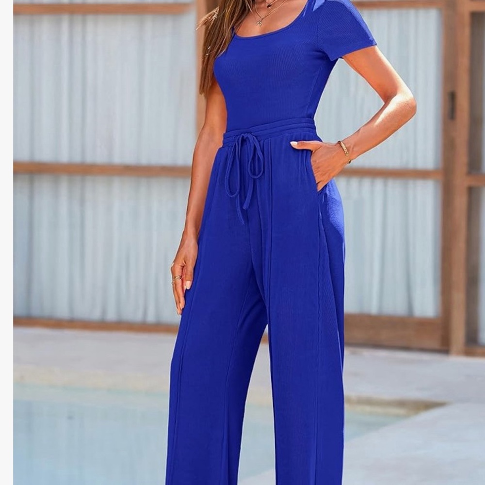 Shirt Large,Pants Ex Large 2Piece Short Sleeve Bodysuit/Knit Drawstring Pants